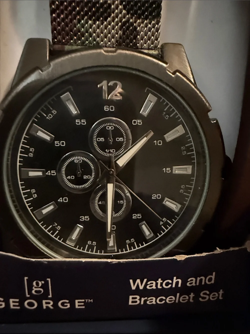💜George Men’s Watch and bracelet set (works but needs new batteries)